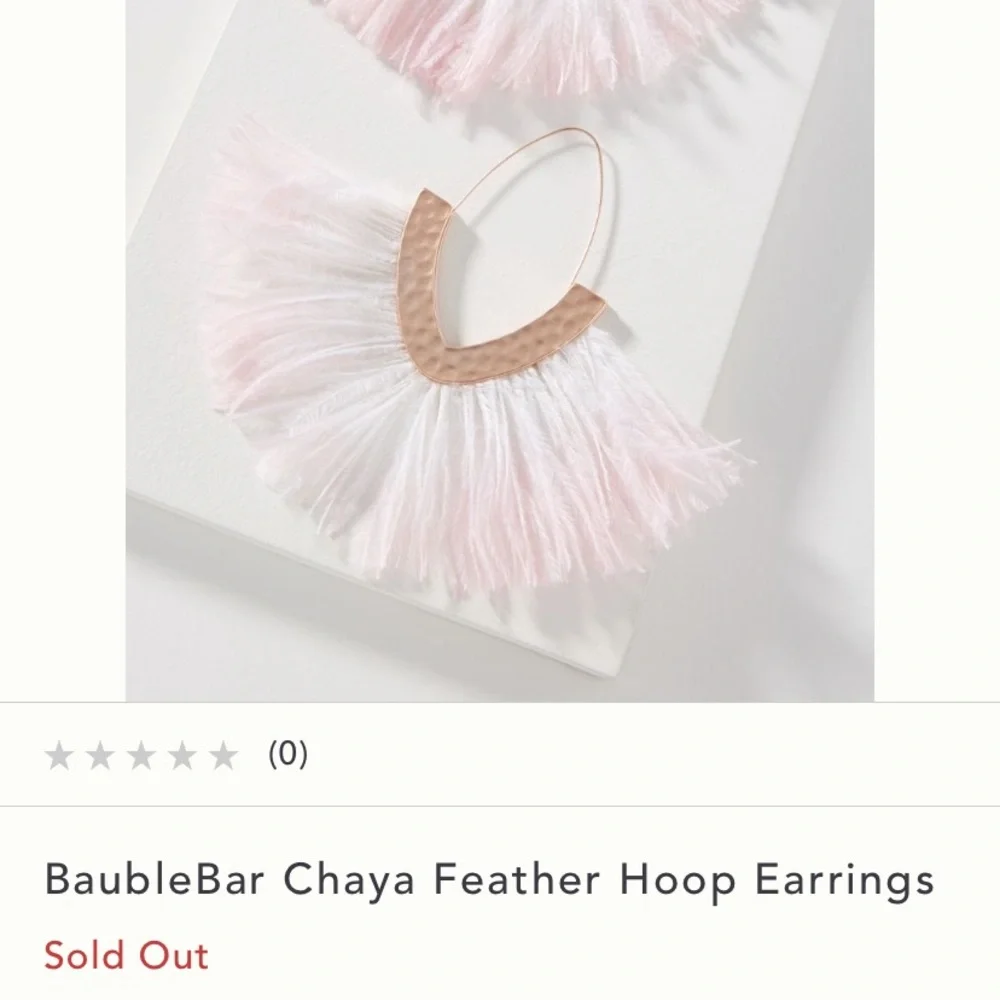Anthropologie BaubleBar Chaya Feather Earring New - Picture 2 of 5